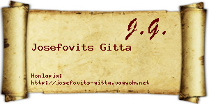 Josefovits Gitta névjegykártya
